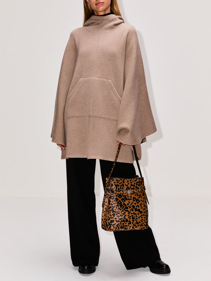 Compact Hooded Poncho,BOTTEGA VENETA,BEIGE,Image 1