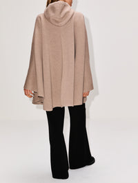 Compact Hooded Poncho,BOTTEGA VENETA,BEIGE,Image 3