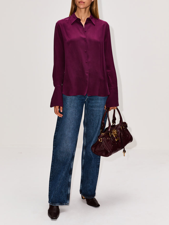 Oversized Men's Top,ANOTHER TOMORROW,PLUM,Image 1