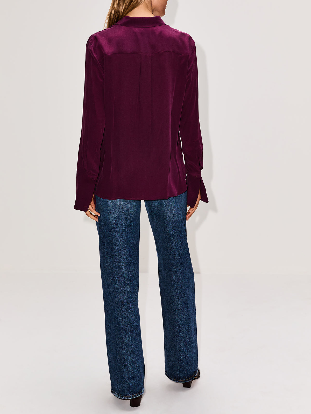 Oversized Men's Top,ANOTHER TOMORROW,PLUM,Image 3
