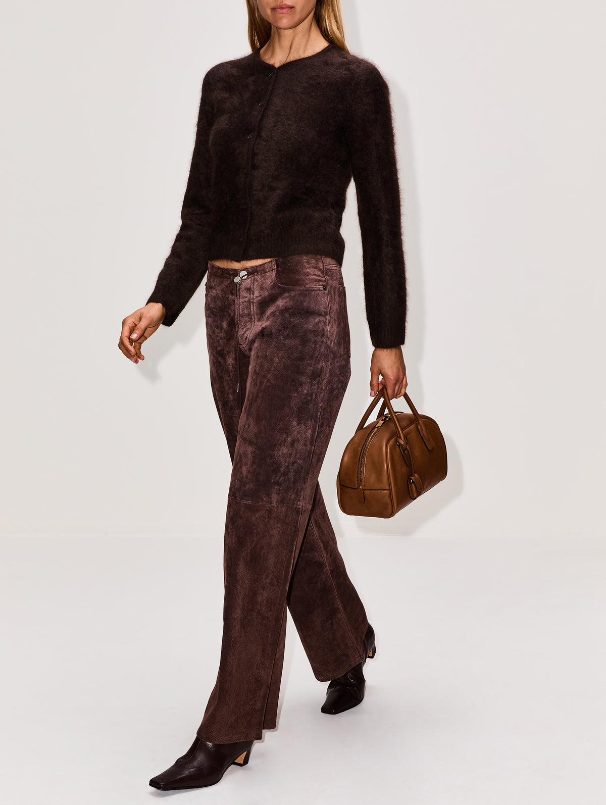 Cool Pant,STILL HERE NYC,CHOCOLATE SUEDE,Image 3