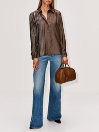 Shaker Blouse,MAX MARA,CHOCOLATE,Image 2
