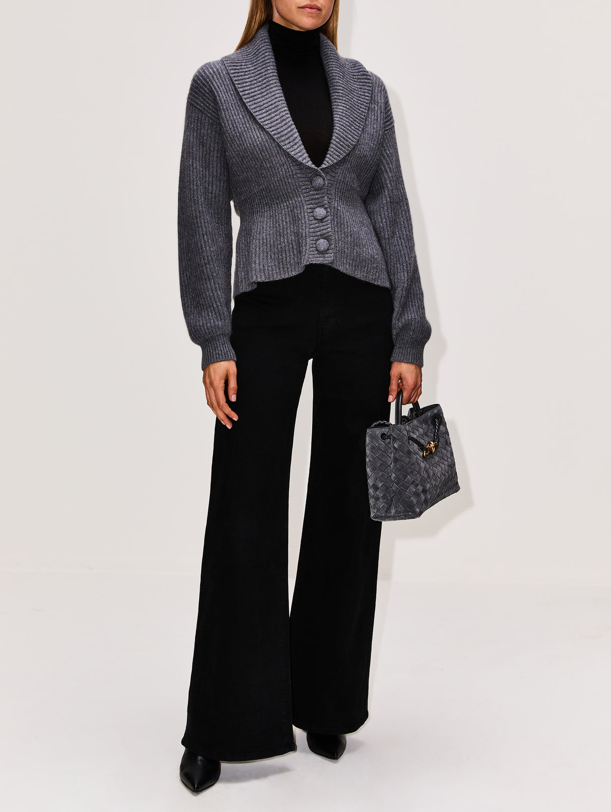 Alessandra Cardigan Jacket,LISA YANG,GRAPHITE,Image 2