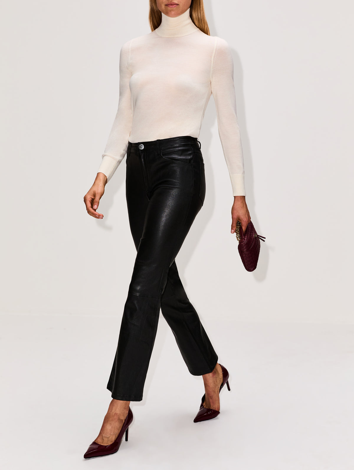 5 Pocket Ankle Flare Pant,SPRWMN,BLACK,Image 3