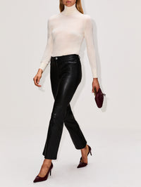 5 Pocket Ankle Flare Pant,SPRWMN,BLACK,Image 3