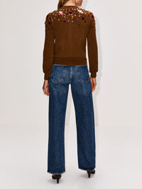 Embroidered Cardigan,FENDI,RUST,Image 3