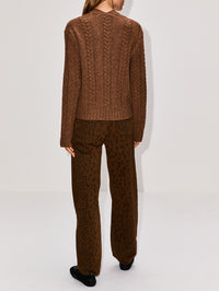 Keyhole Sweater,LOEWE,BROWN,Image 3