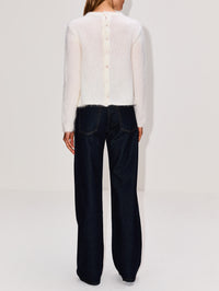 Flare Cardigan,LOEWE,WHITE,Image 3