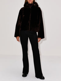 Cooper Jacket,NOUR HAMMOUR,DEEP BROWN,Image 2