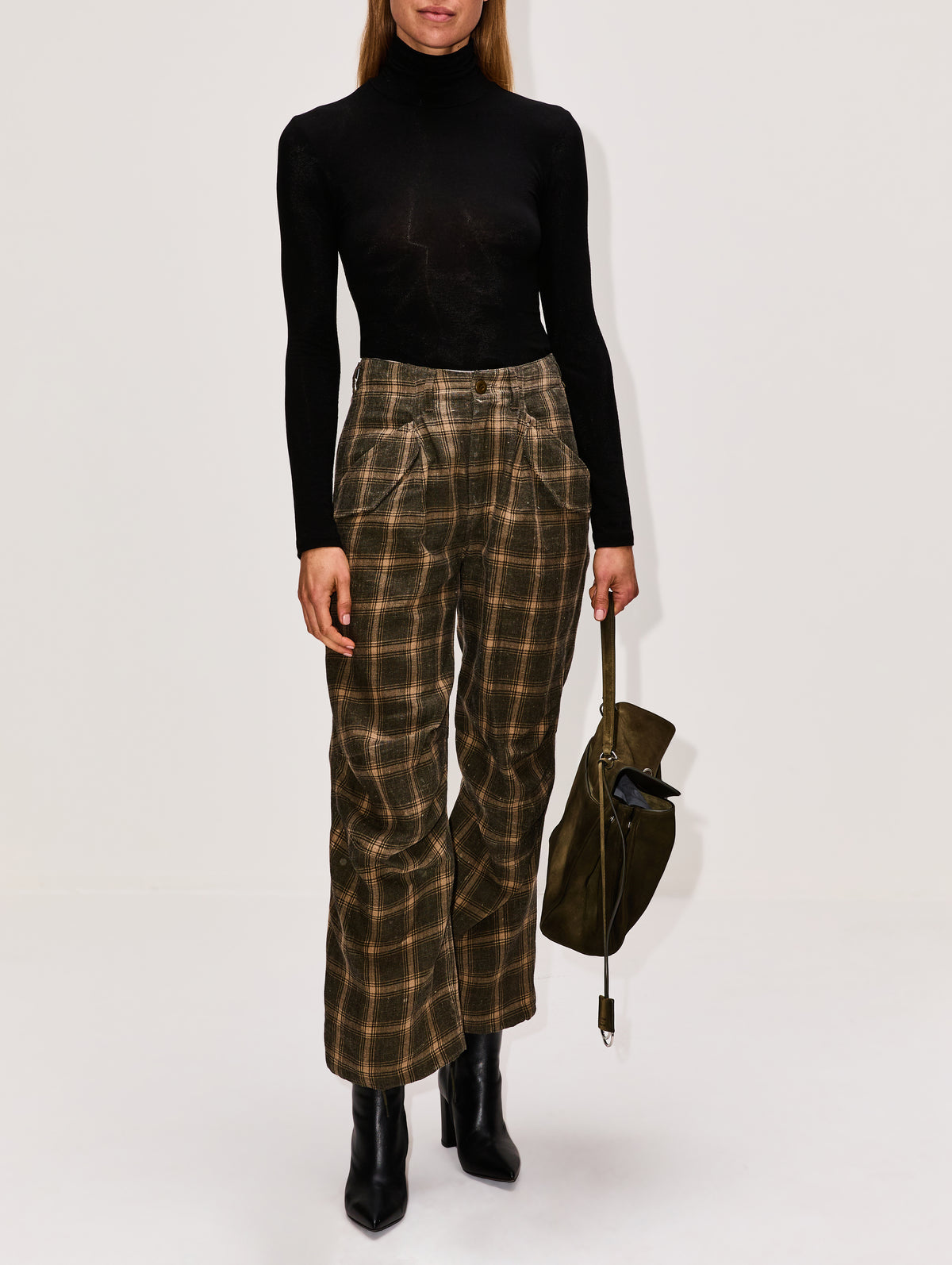 Military Pant,R13,SAGE PLAID BROWN,Image 2