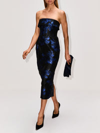 Alexandra Midi Dress,REBECCA VALLANCE,NAVY,Image 3
