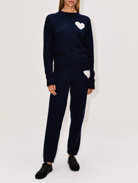 Heart Logo Sweatpant,SPRWMN,NAVY,Image 2