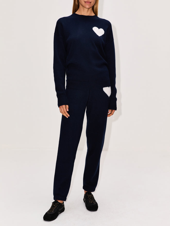 Heart Logo Sweatpant,SPRWMN,NAVY,Image 1