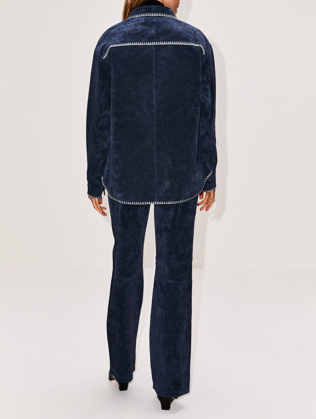 Western Shirt,STILL HERE NYC,NAVY SUEDE,Image 3