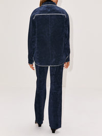 Western Shirt,STILL HERE NYC,NAVY SUEDE,Image 3