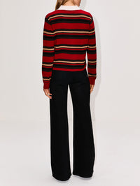Cropped Stripe Rugby Top,GUEST IN RESIDENCE,RUBY COMBO,Image 3