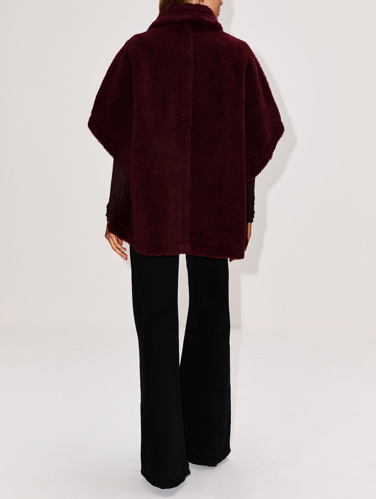 Tebe Cape Coat,MAX MARA,RED PURPLE,Image 3