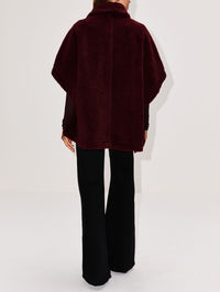 Tebe Cape Coat,MAX MARA,RED PURPLE,Image 3