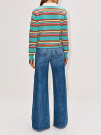 Cropped Stripe Rugby Top,GUEST IN RESIDENCE,GLACIER COMBO,Image 3
