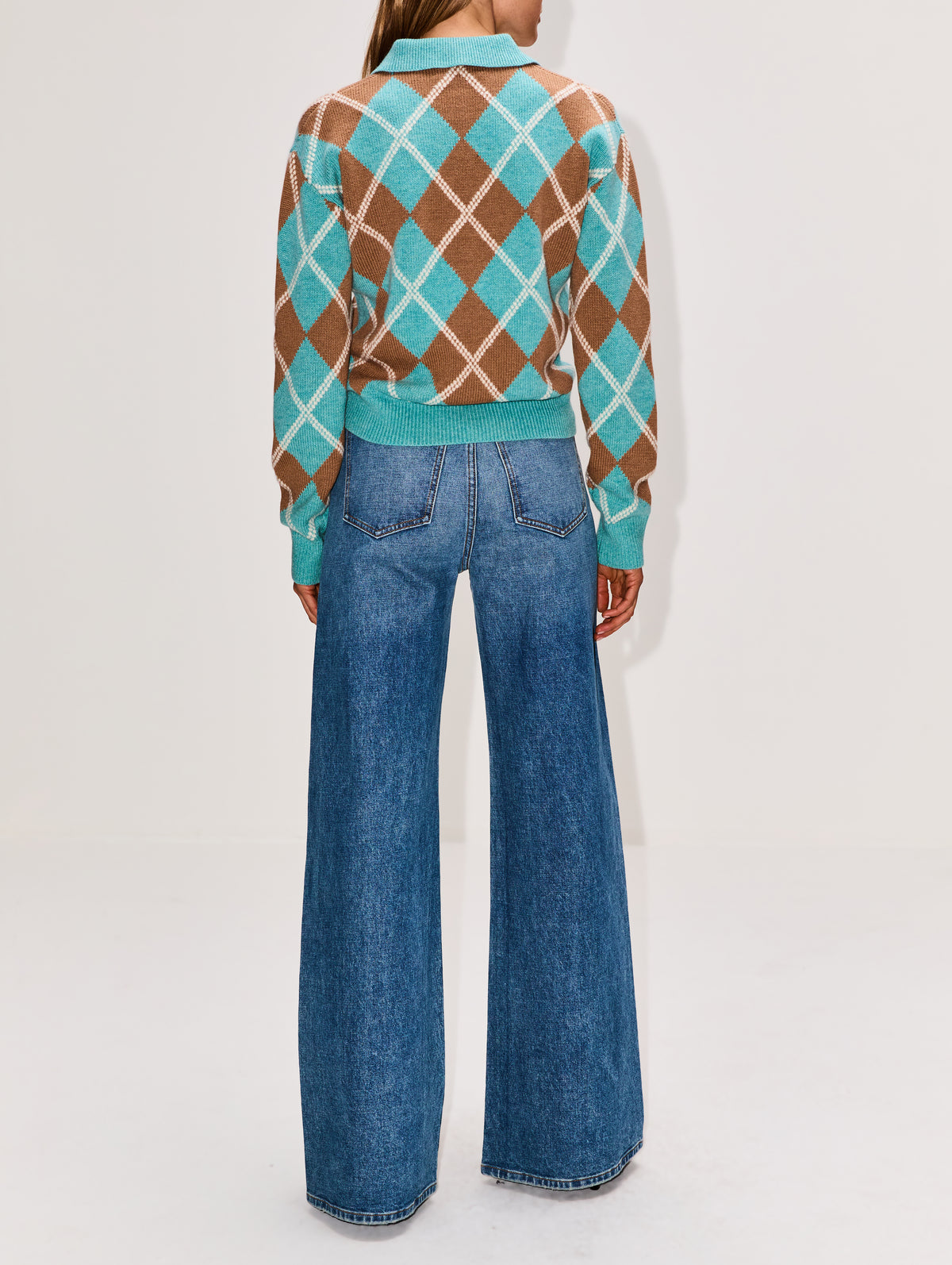 Collegiate Arglye Polo Sweater,GUEST IN RESIDENCE,GLACIER COMBO,Image 3