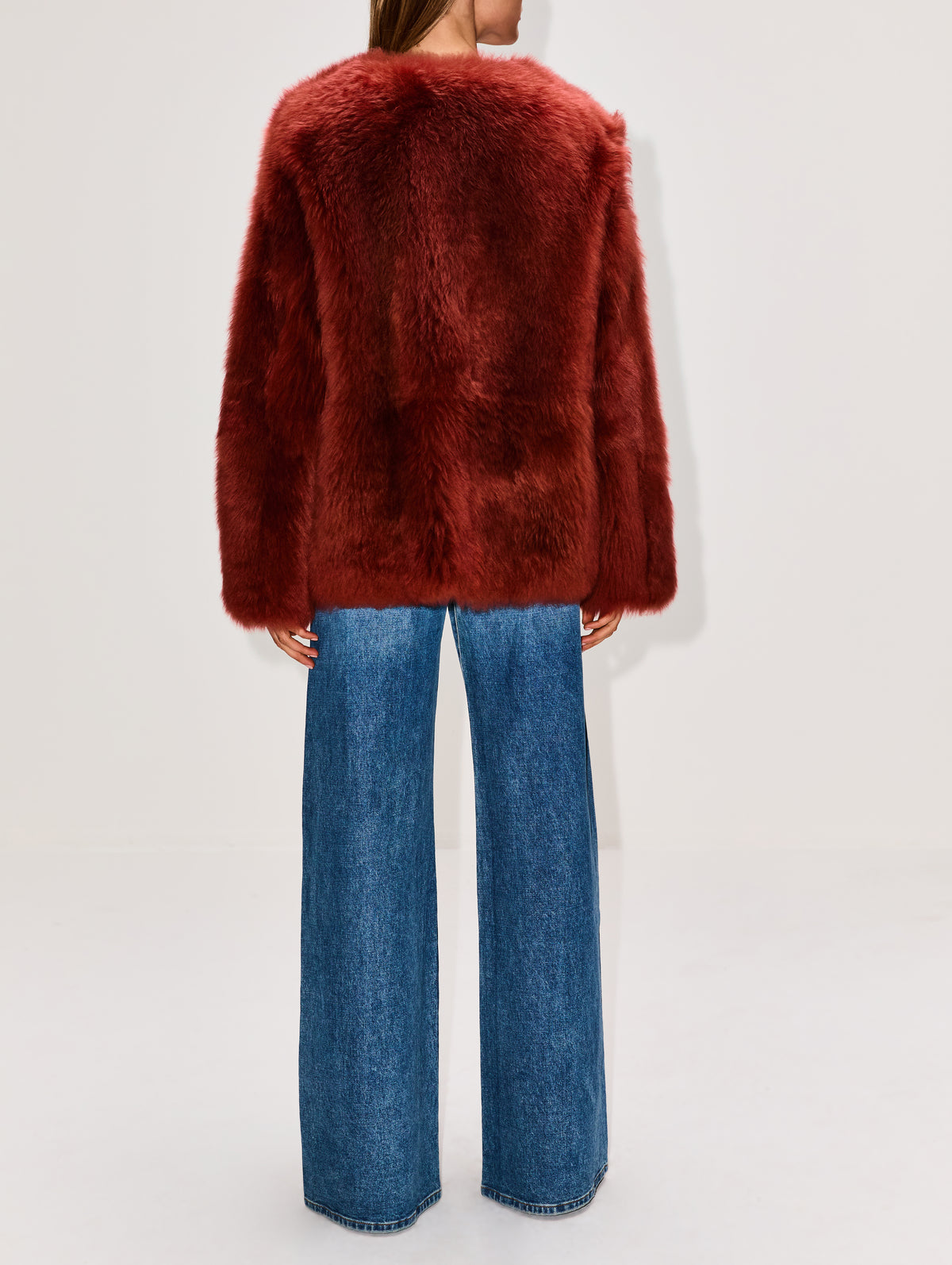 Shearling Jacket,ZEYNEP ARCAY,DARK CORAL,Image 3