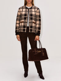 Quilted Plaid Jacket,GUEST IN RESIDENCE,BURNT COCOA/COMBO,Image 4