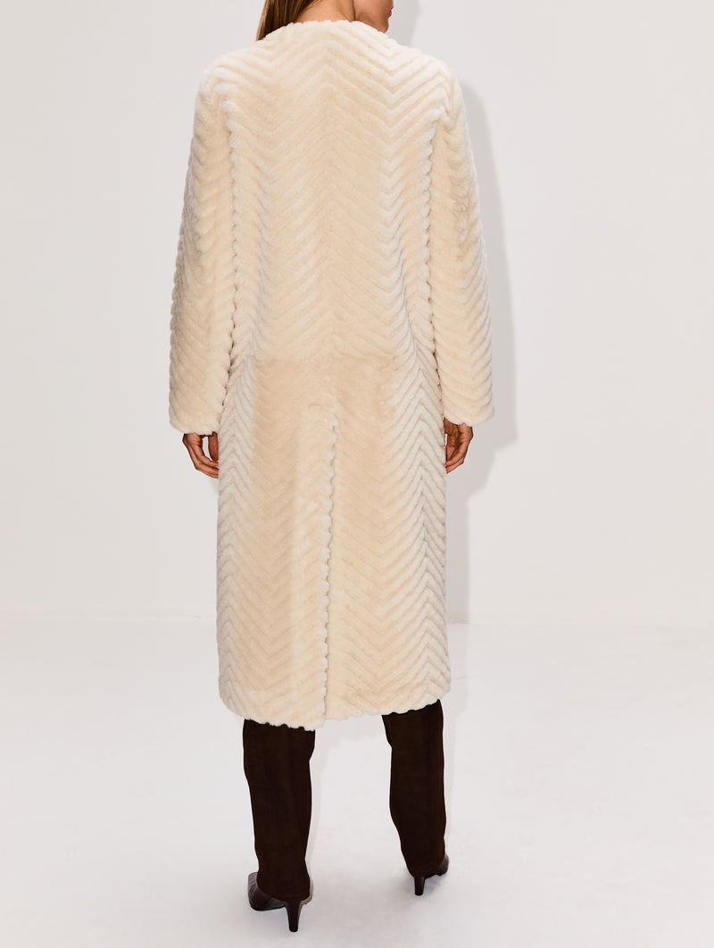 Laser Cut Shearling Coat