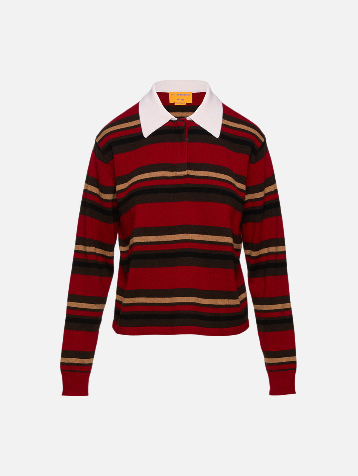 Cropped Stripe Rugby Top,GUEST IN RESIDENCE,RUBY COMBO,Image 1