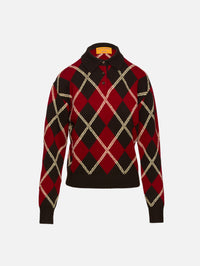 Collegiate Arglye Polo Sweater,GUEST IN RESIDENCE,BURNT COCOA/COMBO,Image 2