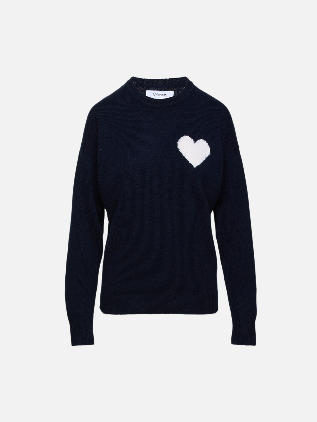 Heart Logo Sweatshirt,SPRWMN,NAVY,Image 1