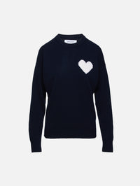 Heart Logo Sweatshirt,SPRWMN,NAVY,Image 1