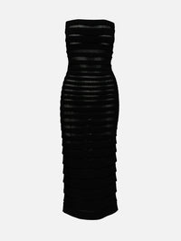 3D Stripe Dress,ALAIA,NOIR ALAIA,Image 1