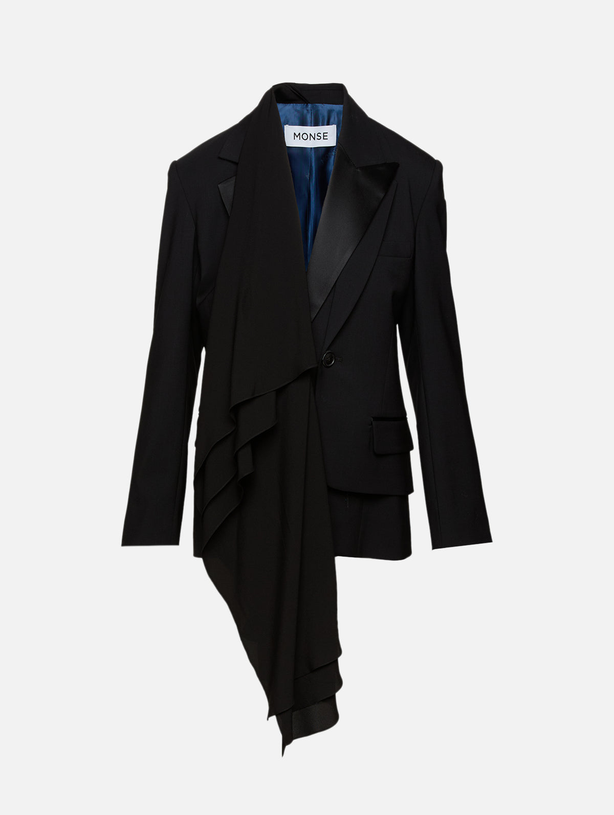 Combo Cascade Tailored Jacket,MONSE,BLACK,Image 1