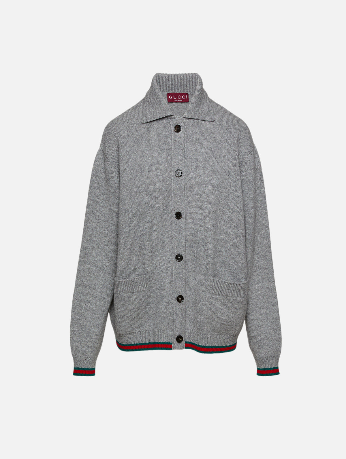 Button Up Cardigan,GUCCI,URBAN GREY,Image 1