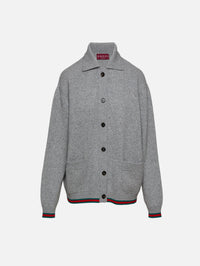 Button Up Cardigan,GUCCI,URBAN GREY,Image 1