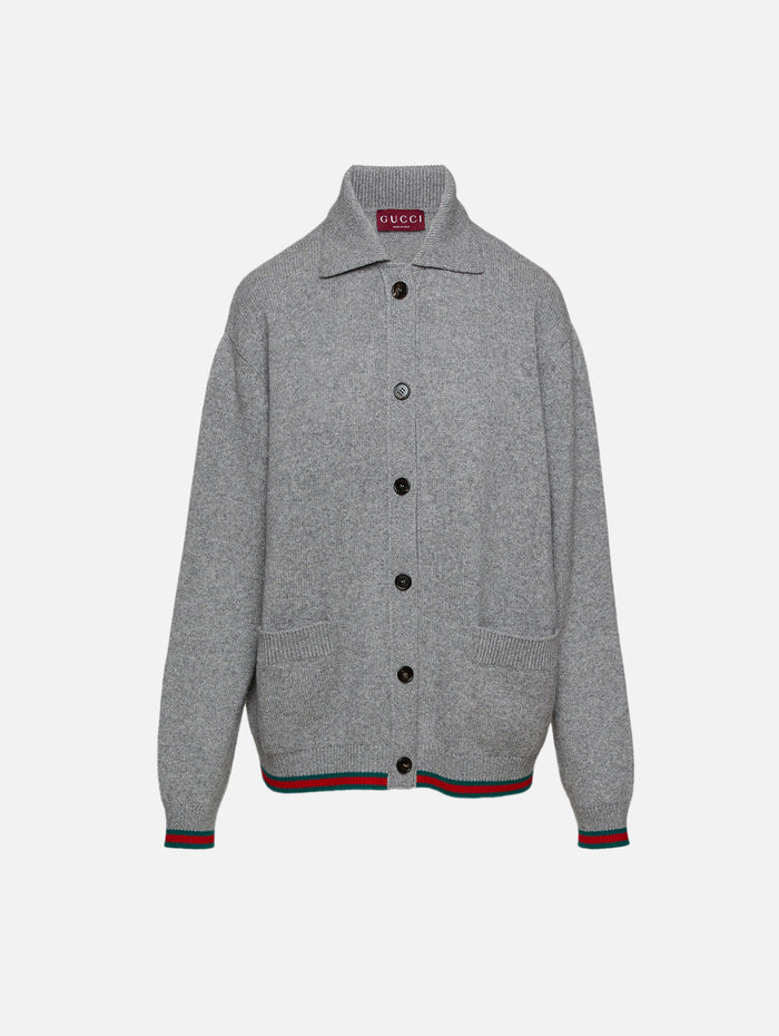 Button Up Cardigan,GUCCI,URBAN GREY,Image 1