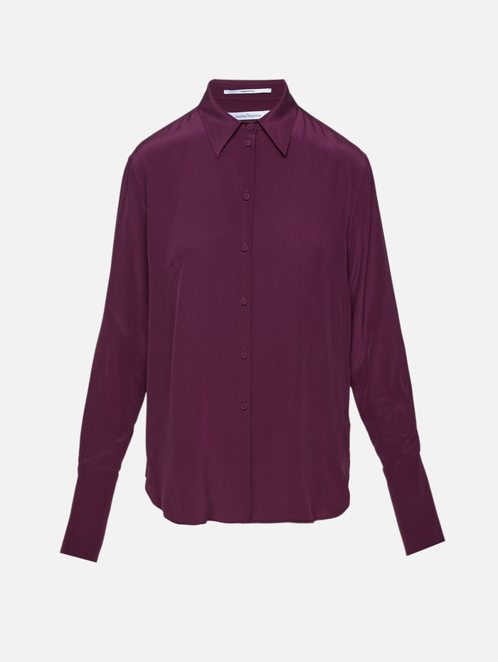 Oversized Men's Top,ANOTHER TOMORROW,PLUM,Image 1