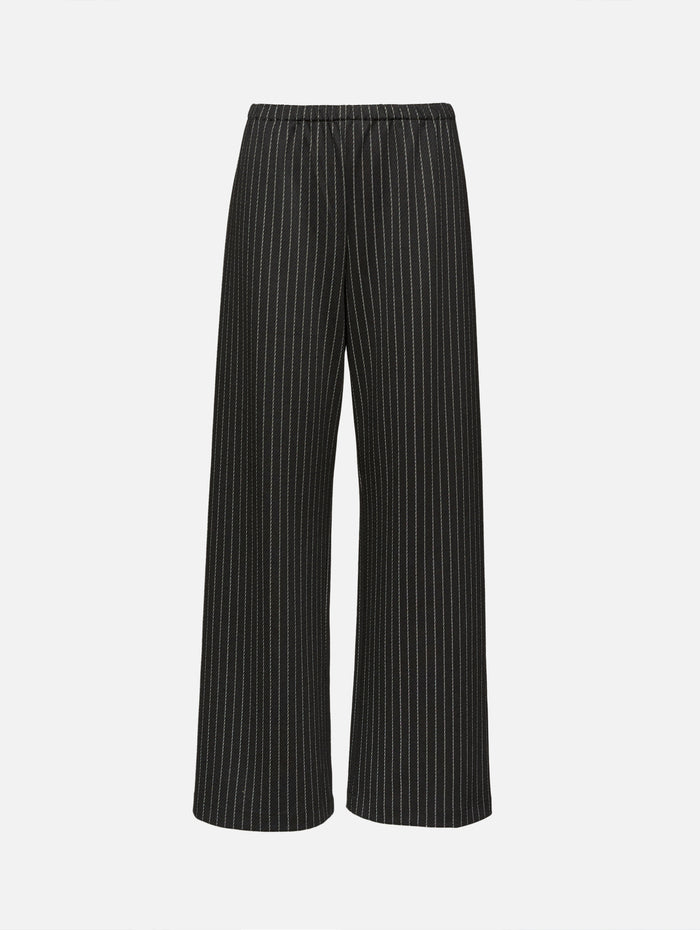 Wide Leg Easy Pant,SPRWMN,BLACK PINSTRIPE,Image 1