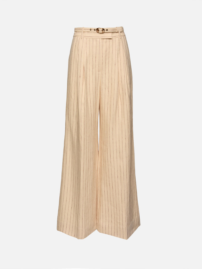 Rebellion Pinstripe Wide Pant,ZIMMERMANN,CREAM STRIPE,Image 1