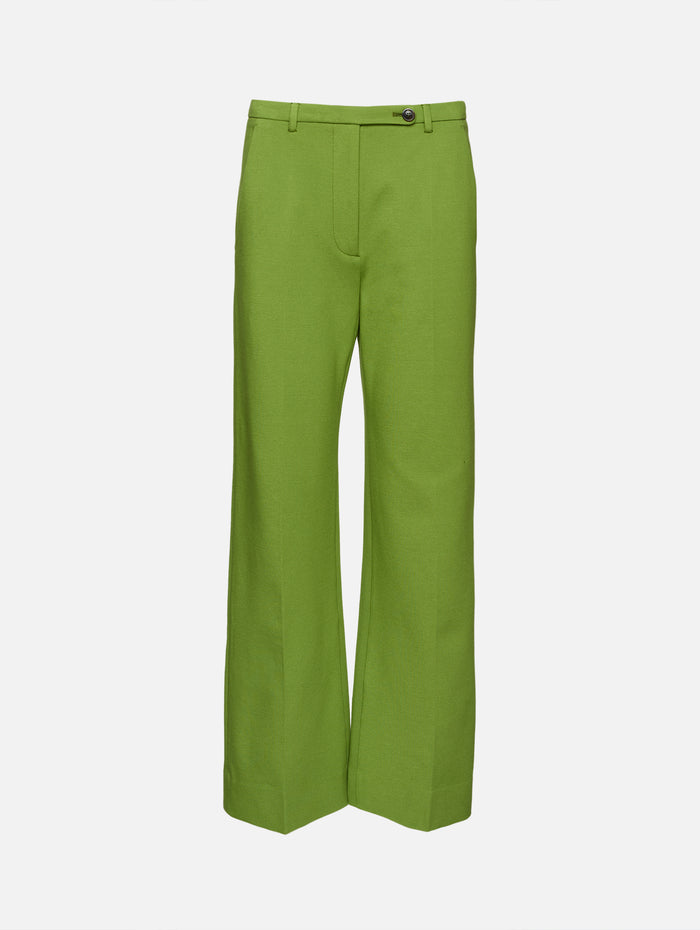 Wide Leg Trouser,MIU MIU,VERDE,Image 1
