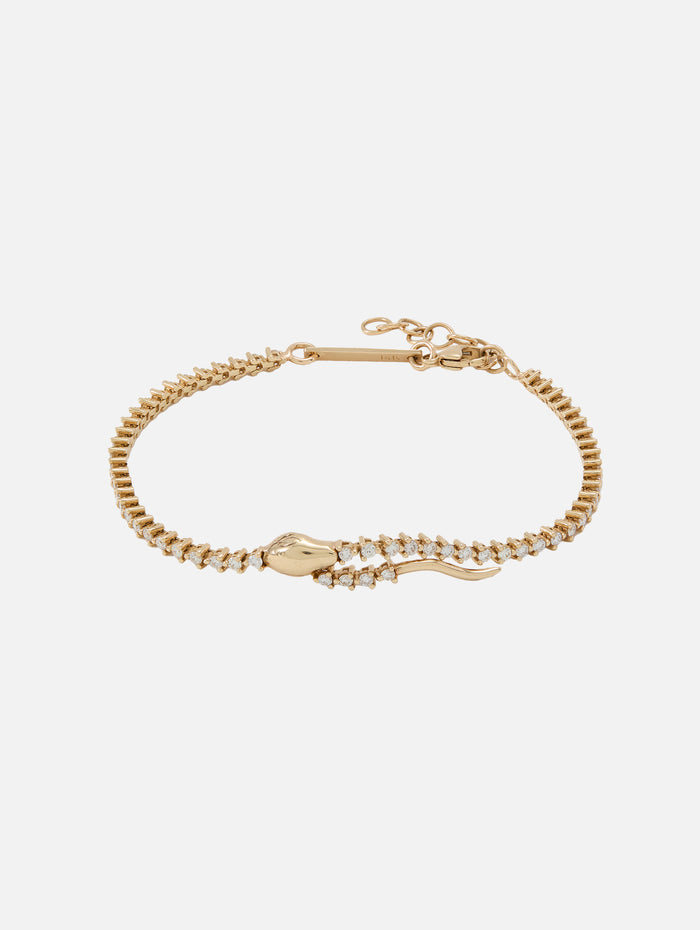 Snake Diamond Tennis Bracelet,ZOE CHICCO,YELLOW GOLD,Image 1