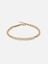 Diamond Bezel Tennis Segment Large Box Chain Bracelet,ZOE CHICCO,YELLOW GOLD,Image 1