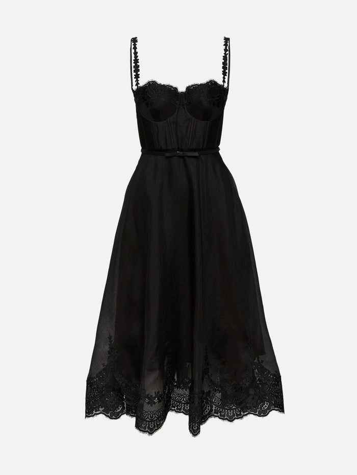 Hypnotic Lace Trim Gown,ZIMMERMANN,BLACK,Image 1