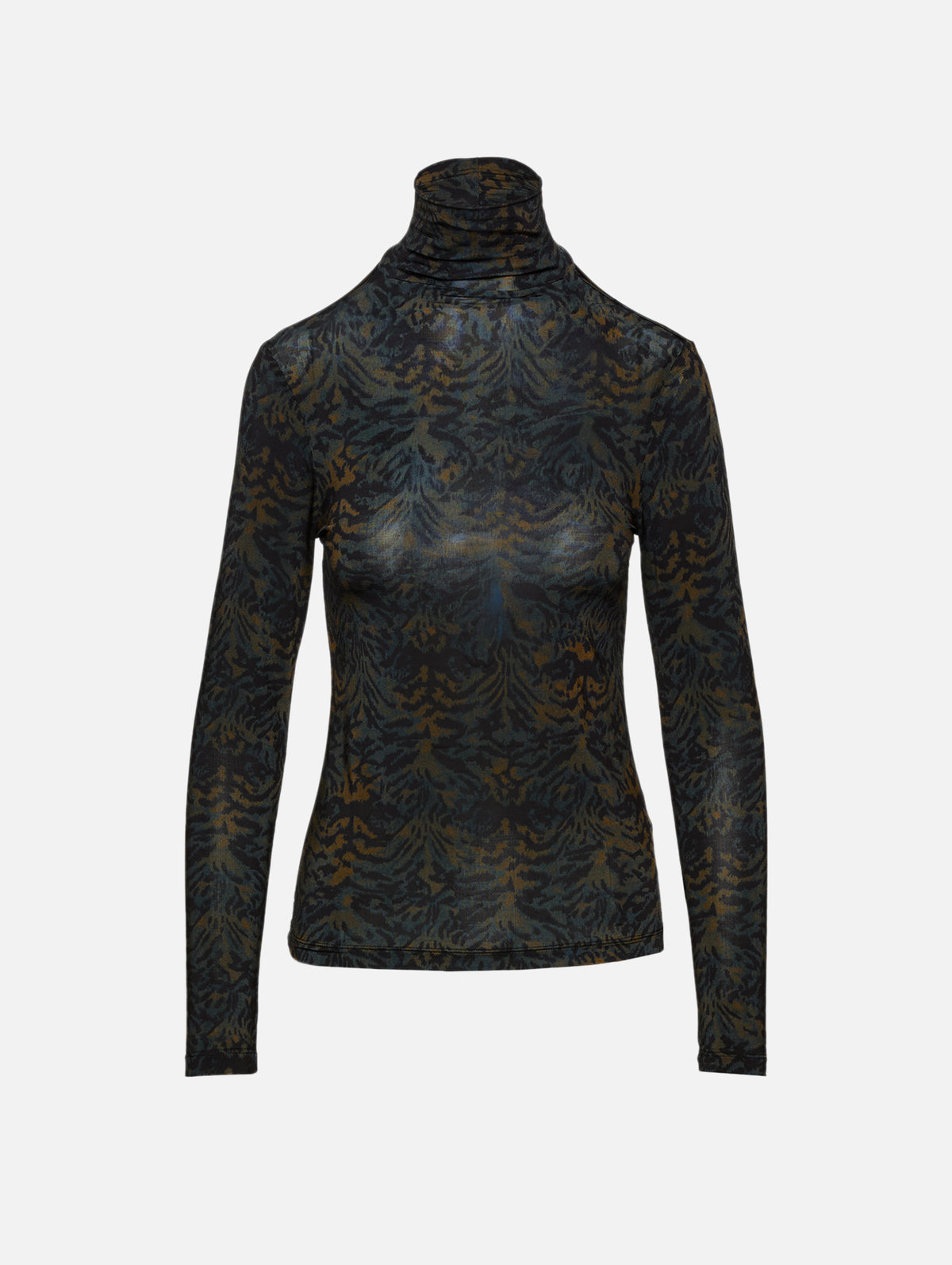 Aurelia Jersey Turtleneck Top,ULLA JOHNSON,DESERT JASPER,Image 1