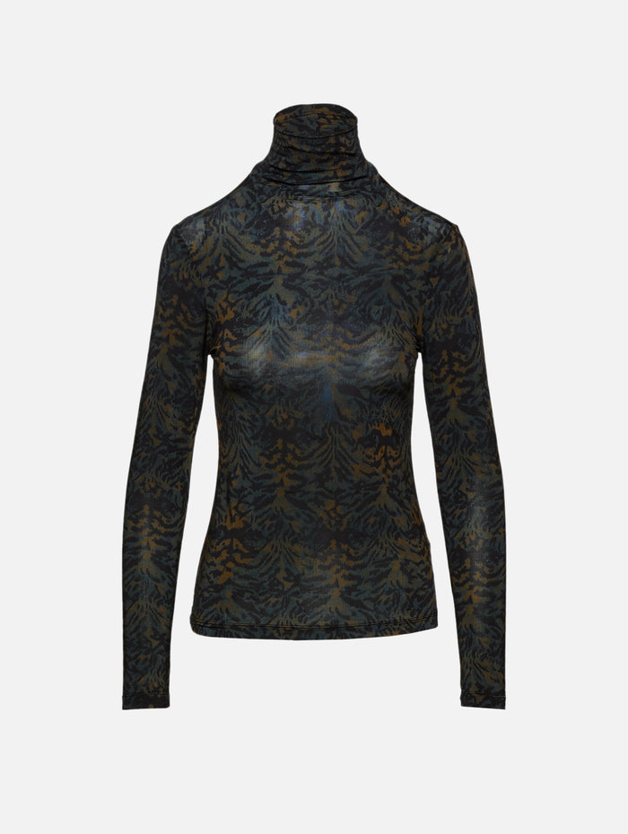 Aurelia Jersey Turtleneck Top,ULLA JOHNSON,DESERT JASPER,Image 1