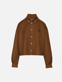 Button Up Top,MIU MIU,COGNAC,Image 1