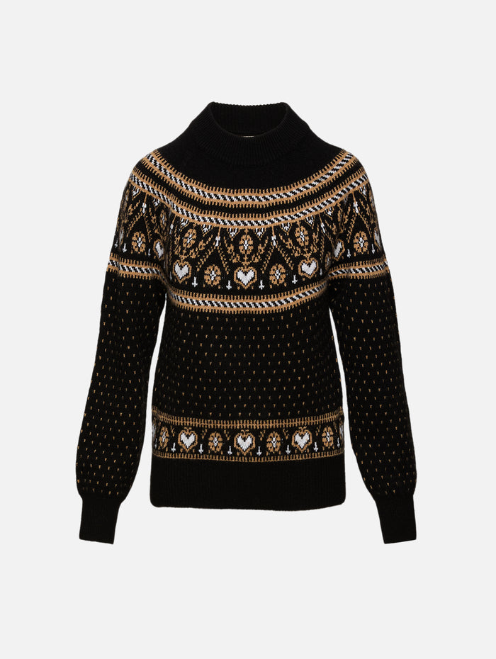 Guy Sweater,KHAITE,BLACK/CAMEL,Image 1