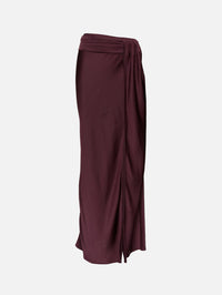 Satin Asymmetric Skirt,LAPOINTE,MULBERRY,Image 1