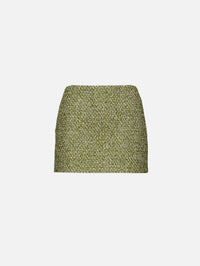 Tweed Skirt,GUCCI,GREEN/IVORY,Image 1