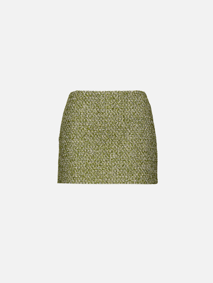 Tweed Skirt,GUCCI,GREEN/IVORY,Image 1